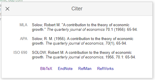 Citationsformater i Google Scholar